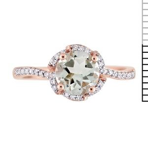 Miabella Women's 1-1/3 Carat T.G.W. Green Quartz and 1/10 Carat T.W. Diamond
